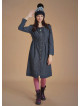 Nervure Front Laced Hem Long Sleeve Gray Dress