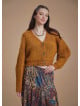 Boho Chic Cable Knit Crop Mustard Cardigan