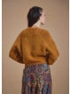 Boho Chic Cable Knit Crop Mustard Cardigan