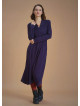 V Neckline Tie Waist Long Winter Dress