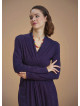 V Neckline Tie Waist Long Winter Dress