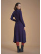 V Neckline Tie Waist Long Winter Dress