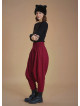 Winter Elastic Waist and Leg Maroon Harem Pants