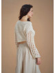 Open Crop Knitted White Sweater