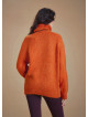 Bohemian Style Knitted Women's Orange Sweater