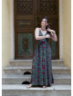 V Neck Backless Green Patterned Dress 5019