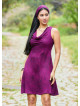 Loose Neck Zipper Front Burgundy Ethnic Dress 5004