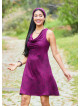 Loose Neck Zipper Front Burgundy Ethnic Dress 5004