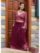 Double Layered Red Floral Skirt with Pockets and Button Details 5028