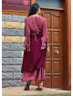 Double Layered Red Floral Skirt with Pockets and Button Details 5028
