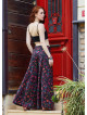 Low Waist Buttoned Black Patterned Womens Authentic Trousers 5017