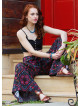 Low Waist Buttoned Black Patterned Womens Authentic Trousers 5017