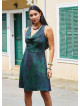 Green Ethnic Dress with a Loose Collar and Zipper 5005