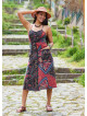 Black Authentic Dress with Spaghetti Straps, Buttons, and an Open Back  5001