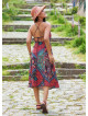 Black Authentic Dress with Spaghetti Straps, Buttons, and an Open Back  5001