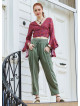 Womens Authentic Khaki Harem Pants with Drawstring Waist and Pockets 5009