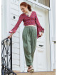 Womens Authentic Khaki Harem Pants with Drawstring Waist and Pockets 5009