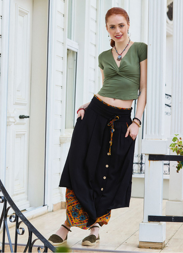 p Cross Front Short Sleeve Khaki Crop Top 4982