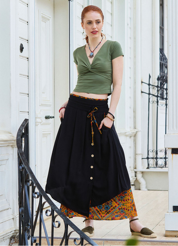 p Cross Front Short Sleeve Khaki Crop Top 4982