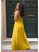 Thin Strapped Backless Green Ethnic Dress 5021