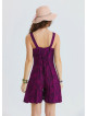 Short Wine Coloured Women's Ethnic Jumpsuit with Thin Straps and Button Details 4877