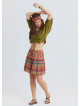Women's Orange Ethnic Pants with Elastic Waistband and Fringes 4997