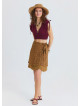 Double Layered Envelope Style Mustard Print Skirt 4966