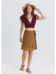 Double Layered Envelope Style Mustard Print Skirt 4966