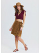 Double Layered Envelope Style Mustard Print Skirt 4966