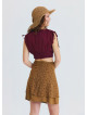 Double Layered Envelope Style Mustard Print Skirt 4966