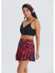 Red Shorts Skirt with Elasticated Waistband and Ruffles 4914