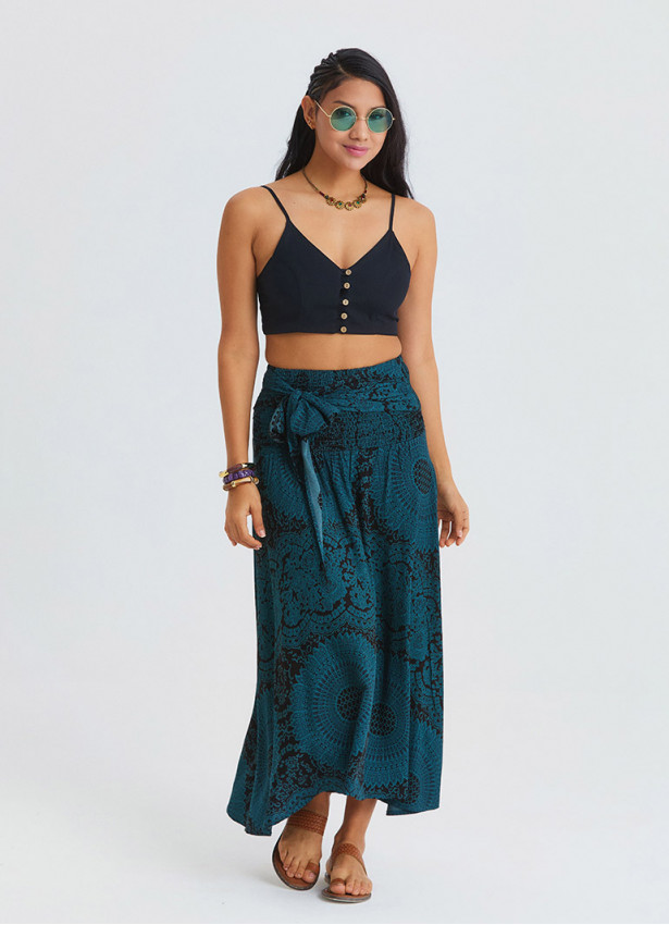 Gipe Detailed Waist Tied Long Skirt 4898