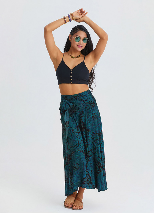 Gipe Detailed Waist Tied Long Skirt 4898