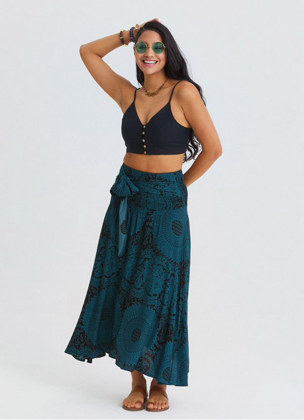 Gipe Detailed Waist Tied Long Skirt 4898