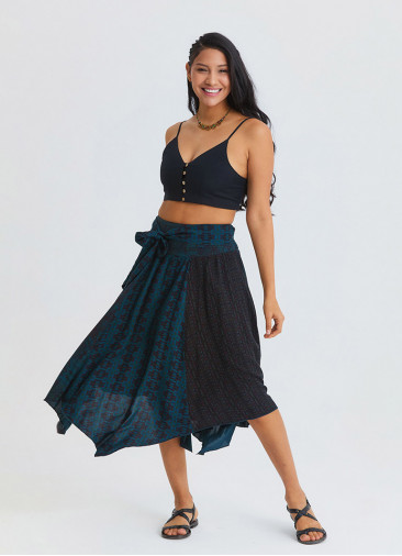 Gipe Detailed Belted Asymmetric Skirt 4904