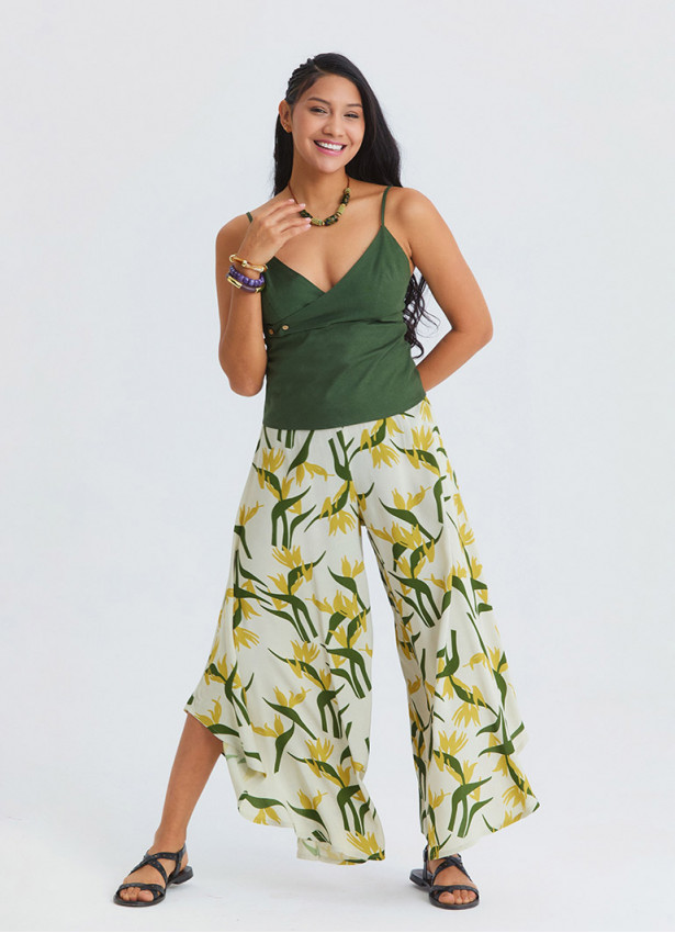 Anita Womens Authentic Trousers with Normal Waist and Asymmetrical Cut 4866