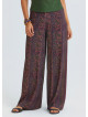 High Waist Wide Leg Ethnic Patterned Womens Palazzo Trousers 4872