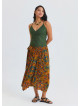 Gipe Detailed Belted Mustard Flower Skirt 4899