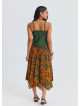 Gipe Detailed Belted Mustard Flower Skirt 4899