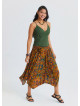 Gipe Detailed Belted Mustard Flower Skirt 4899