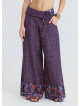 Low Waisted Buttoned Pink Floral Women's Authentic Trousers 4871