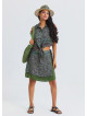Double Layered Wrap Style Green Floral Skirt 4968