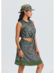 Double Layered Wrap Style Green Floral Skirt 4968
