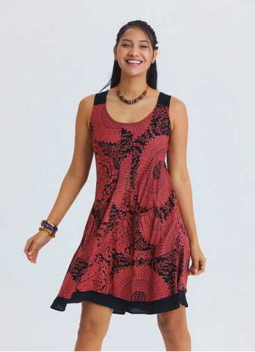 Boat Neck Strapless Fuchsia Summer Dress 4828