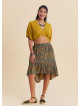 Crew Neck Backless Flowy Mustard Crop Top  4885