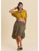 Crew Neck Backless Flowy Mustard Crop Top  4885