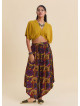 Womens Ethnic Trousers with Elasticated Waistband and Asymmetrical Cut Pattern 4846