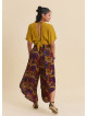 Womens Ethnic Trousers with Elasticated Waistband and Asymmetrical Cut Pattern 4846