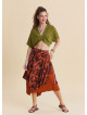 Crew Neck Backless Flowy Green Crop Top 4883