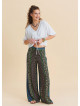 High Waist Wide Leg Floral Women's Palazzo Trousers 4873